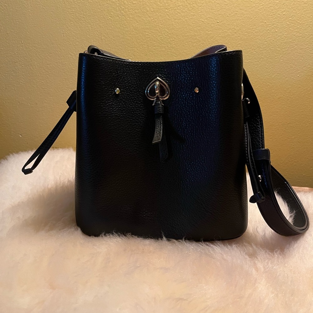 Kate Spade black leather crossbody purse